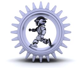 3d Render of robots with gear mechanism